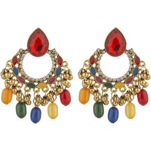 Bollywood Chandelier Statement Tassel Dangle Indian Earrings Antique Boho Imitat